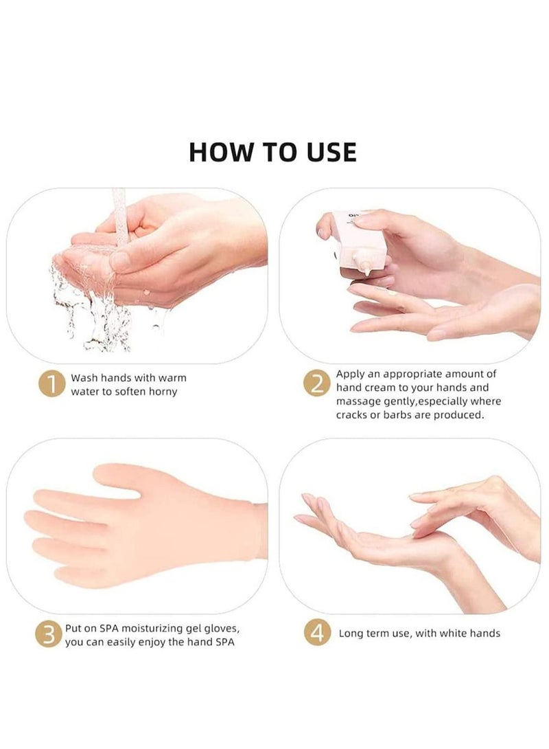 SYOSI Moisturizing Gloves, Silicone Glove, Waterproof Sunscreen Stretch Gloves Soft Auxiliary Moisturizing Beauty Gloves, Gel Moisturizing Gloves Protective Waterproof Helps To Remove Calluses Dry (M) - Image 5