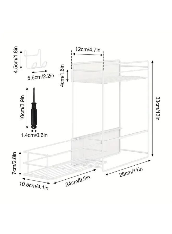 رفوف تخزين مغناطيسية ثابتة متينة من المعدن الأبيض بدون حفر خزانة رف - Image 4
