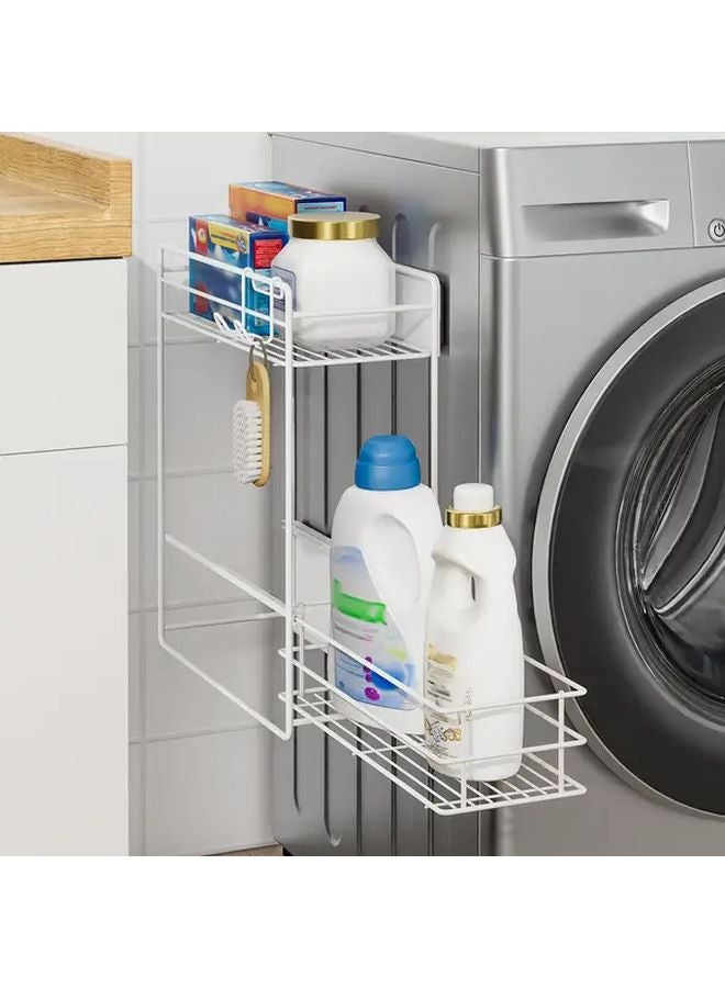 رفوف تخزين مغناطيسية ثابتة متينة من المعدن الأبيض بدون حفر خزانة رف - Image 3