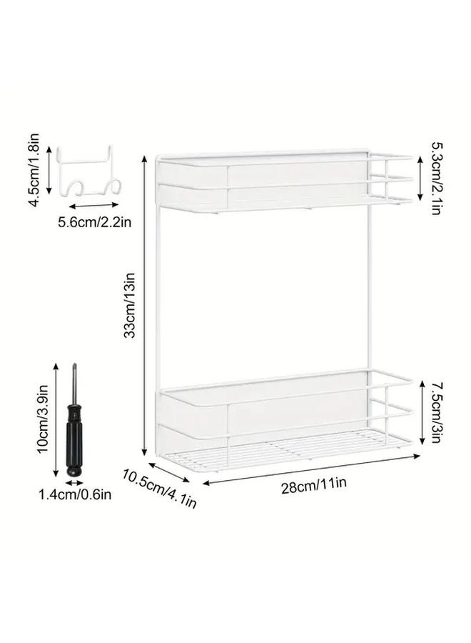 رفوف تخزين مغناطيسية ثابتة متينة من المعدن الأبيض بدون حفر خزانة رف - Image 5