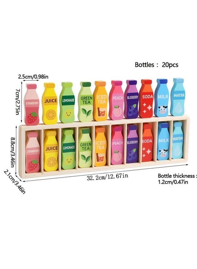 Solid Color Wooden Guess Bottle Game Color Matching Logic Training Interactive Toy - Image 3