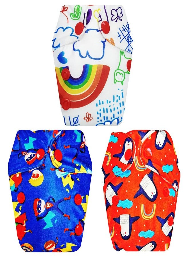 حفاضات قماشية فاخرة من دمبلدو للأطفال حديثي الولادة مع حشوة داخلية (عبوة من 3 قطع) | مضادة للحساسية | قابلة لإعادة الاستخدام والغسل | مناسبة للسفر | تغيير حفاضات بدون قلق | من 0 إلى 4 أشهر | للجنسين - Image 1