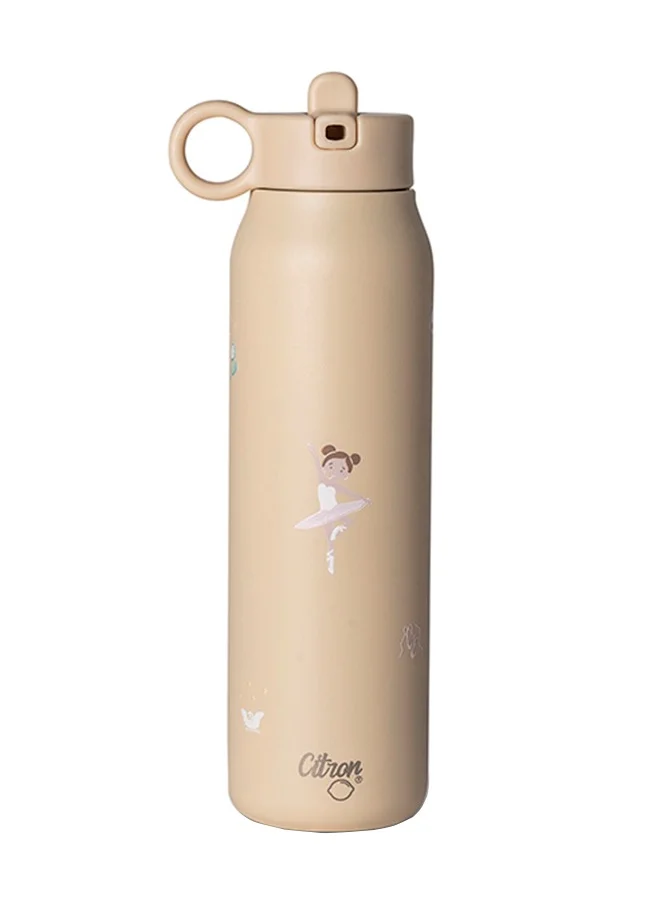 سترون Kids Water Bottle - 350Ml, Vacuum Insulated Stainless Steel - Leak Proof, Eco - Friendly, Perfect For School And Travel - Ballerina