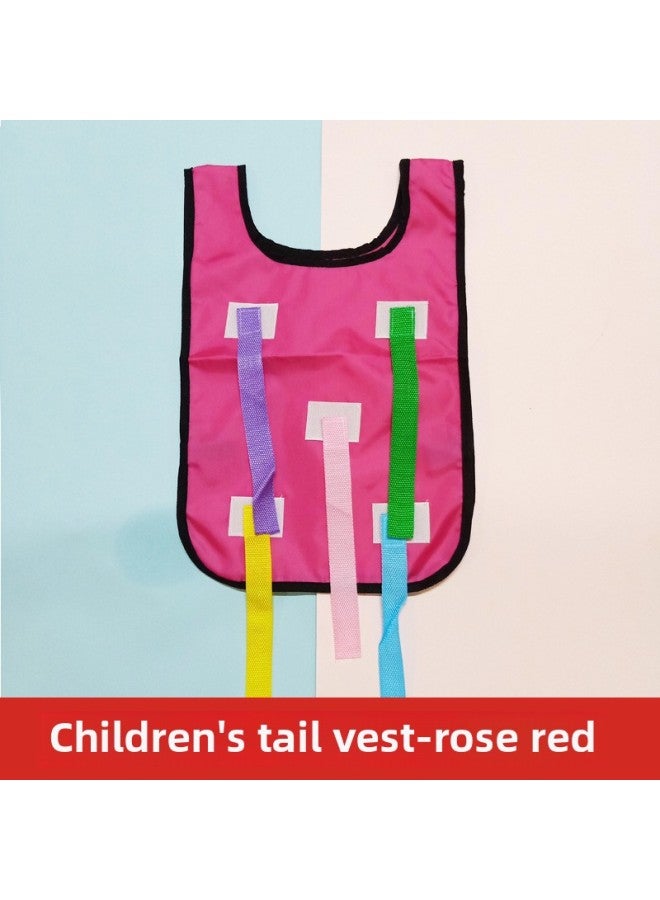 Tail-pulling Vest Belt Children's Tail-catching Outdoor Sports Activities Sensory Training Equipment Kindergarten Sticky Jersey-Color:Adult Style Tail Pulling Light Blue