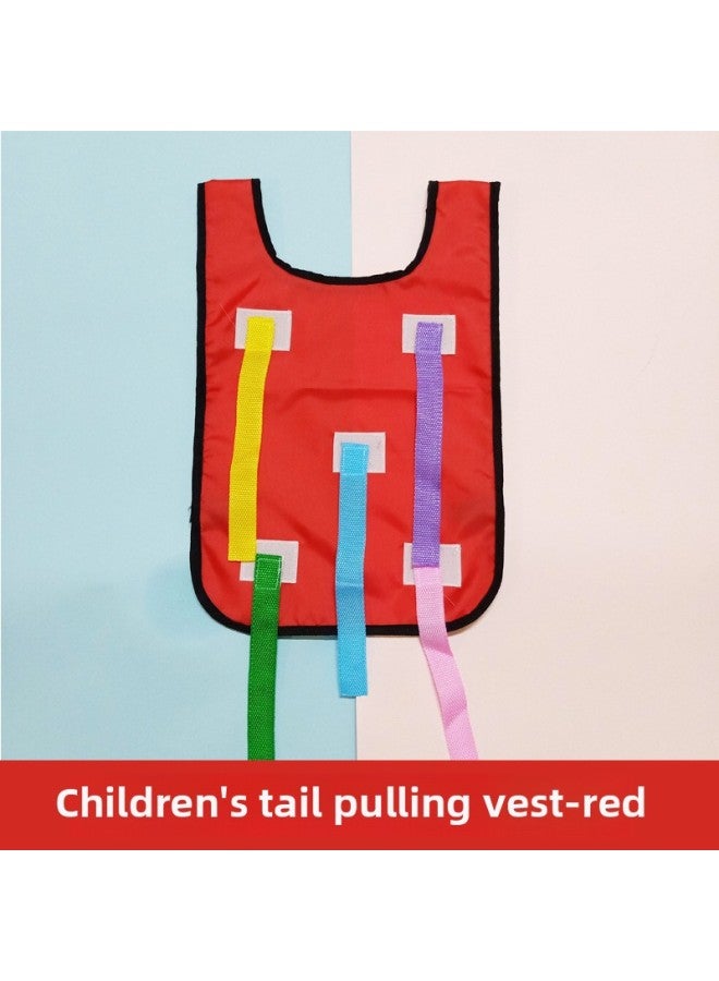 Tail-pulling Vest Belt Children's Tail-catching Outdoor Sports Activities Sensory Training Equipment Kindergarten Sticky Jersey-Color:Adult Style Tail Pulling Light Blue