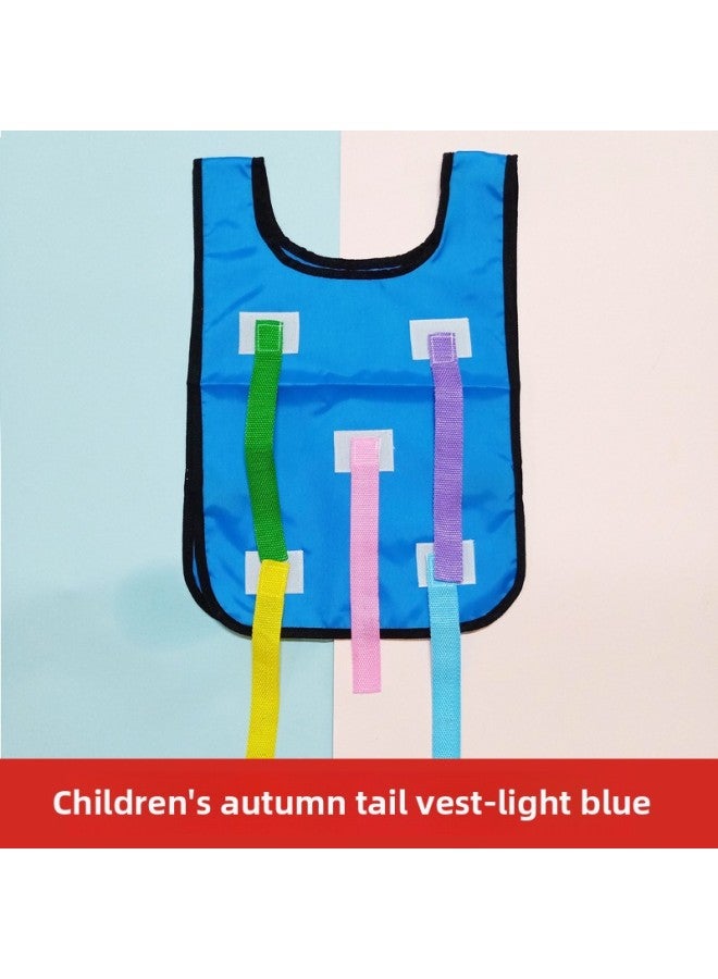 Tail-pulling Vest Belt Children's Tail-catching Outdoor Sports Activities Sensory Training Equipment Kindergarten Sticky Jersey-Color:Adult Style Tail Pulling Light Blue
