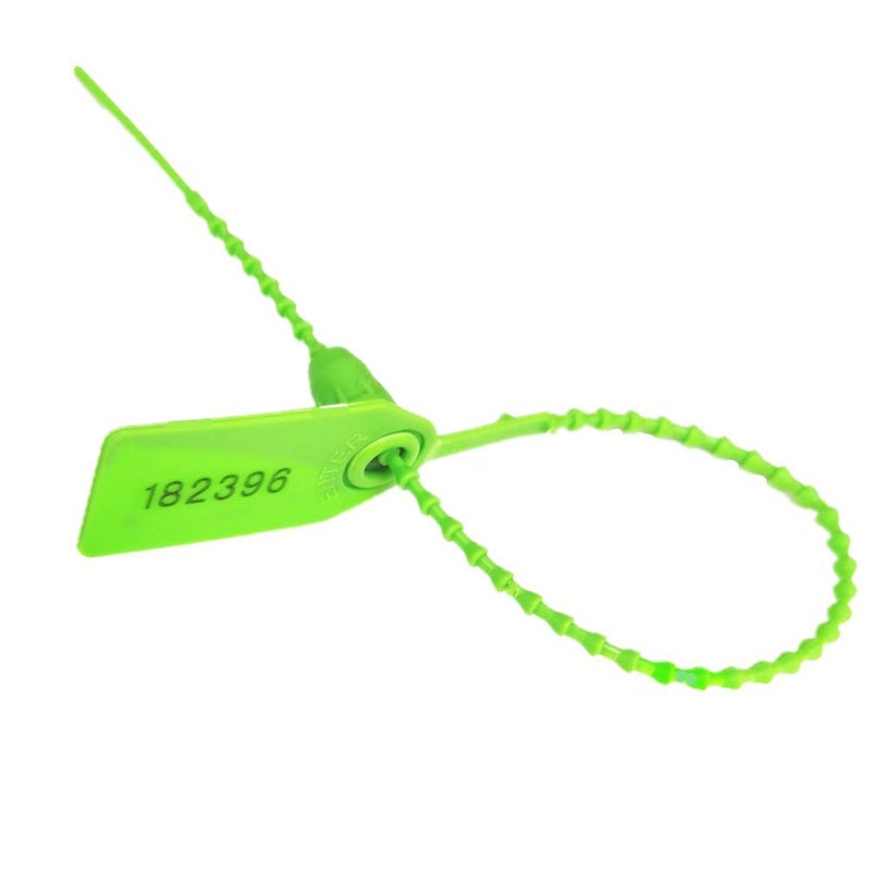 250mm Pull-Tite Security Seal Plastic Seals Signage Numbered Green (Package of 100) (Green)