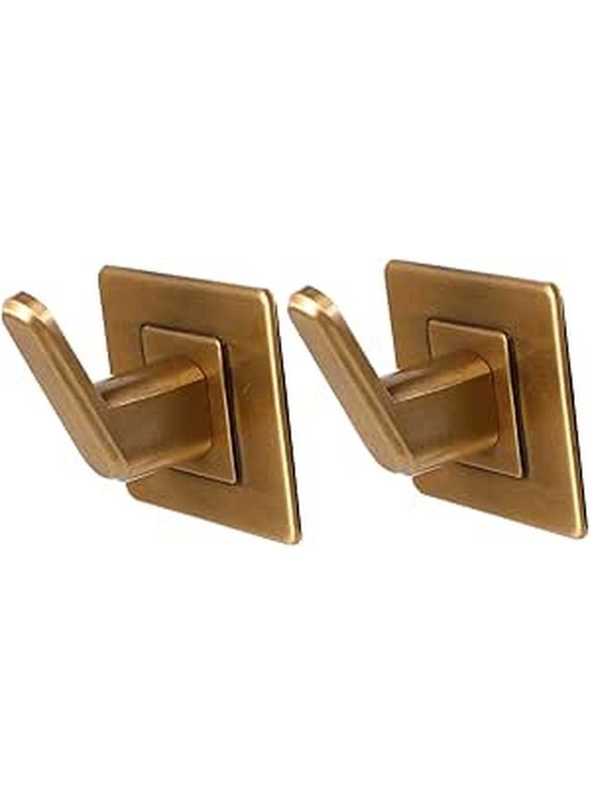 2pcs Self Adhesive Square Base Wall Hook No Punching Heavy Duty For Bathroom Towel - Image 1