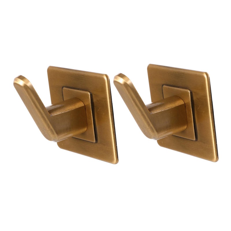 2pcs Self Adhesive Square Base Wall Hook No Punching Heavy Duty For Bathroom Towel - Image 2