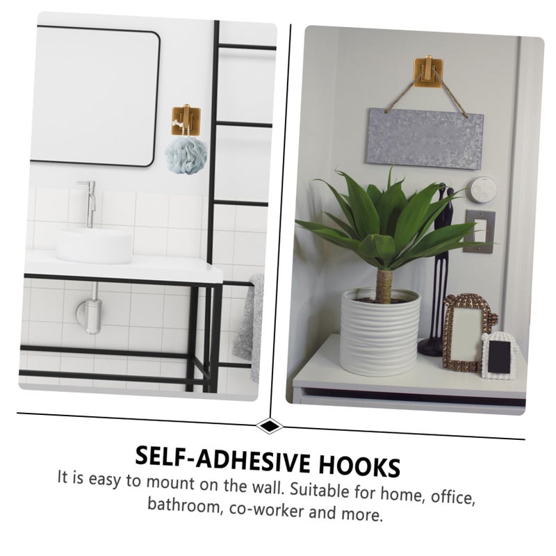 2pcs Self Adhesive Square Base Wall Hook No Punching Heavy Duty For Bathroom Towel - Image 5