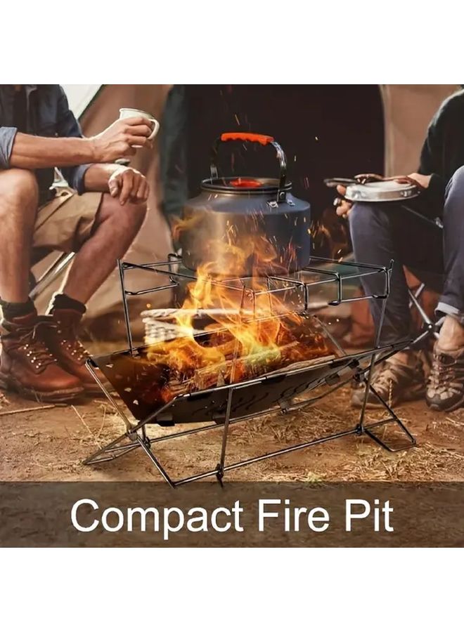 Loquat Heavy Duty Stainless Steel Folding BBQ Grill Stand With Lower Storage Shelf Portable - Image 3