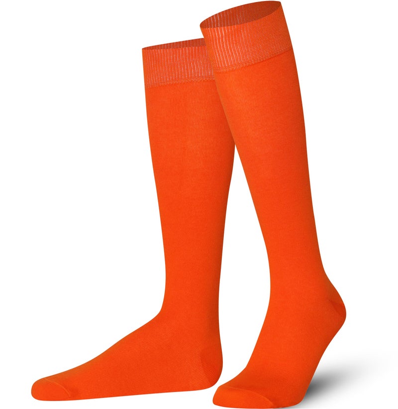 Mysocks جوارب ميسوك عالية الركبة برتقالية للنساء والرجال لزي الكوسبلاي مصنوعة من القطن الممشط بدون كعب طويلة برتقالية، 8-11 - Image 2