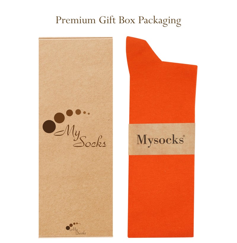 Mysocks جوارب ميسوك عالية الركبة برتقالية للنساء والرجال لزي الكوسبلاي مصنوعة من القطن الممشط بدون كعب طويلة برتقالية، 8-11 - Image 5