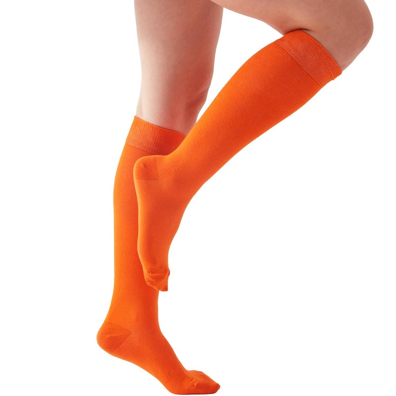 Mysocks جوارب ميسوك عالية الركبة برتقالية للنساء والرجال لزي الكوسبلاي مصنوعة من القطن الممشط بدون كعب طويلة برتقالية، 8-11 - Image 3