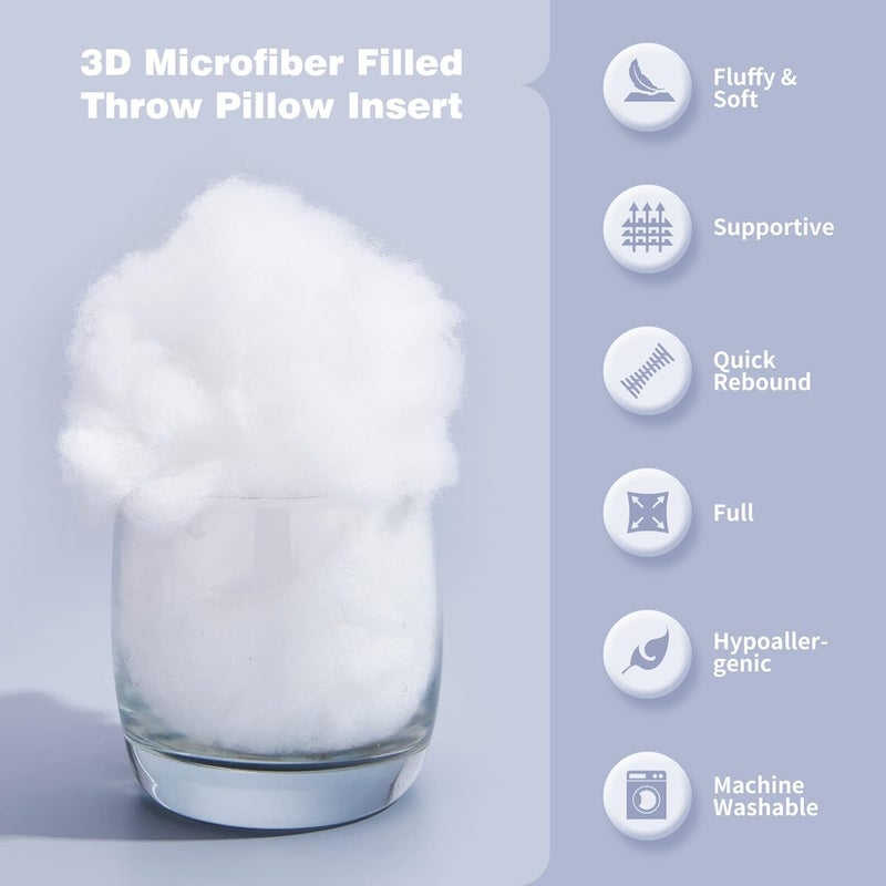 QSWRD 24 x 24 Outdoor Throw Pillow Inserts Set of 2 Waterproof Square Premium Decorative Couch Pillow Stuffers Form Large White Sofa Cushions Indoor - Image 5