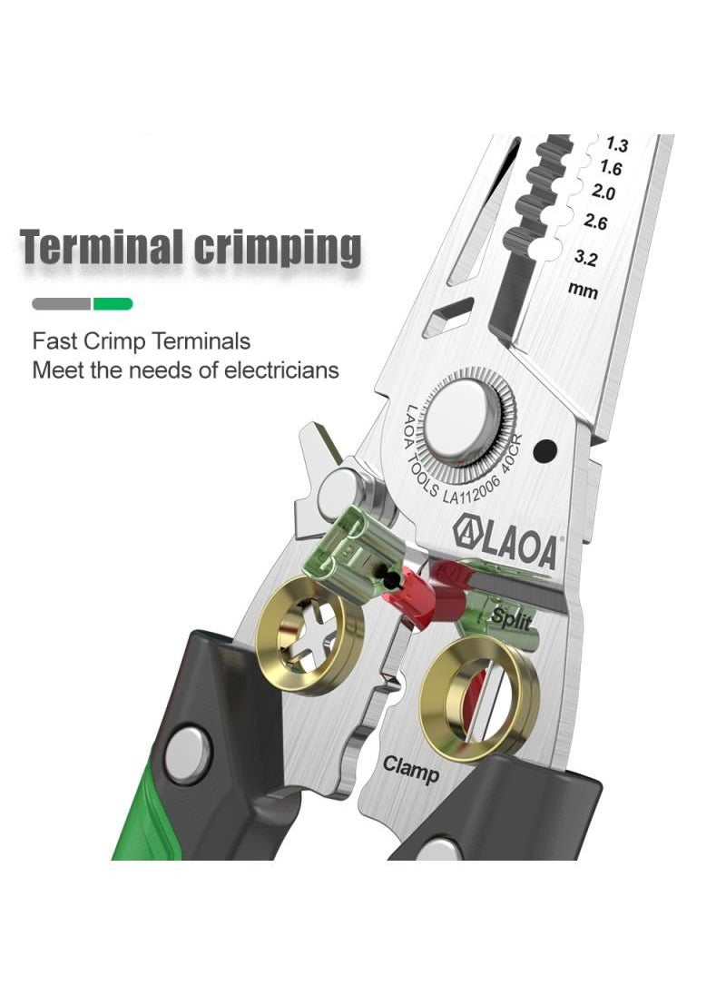 Generic - 7 In 1 Wire Stripping Pliers Multifunction Electrician Cable Cutting Terminal Crimping Splitting Winding Line Hand Tools - Image 1