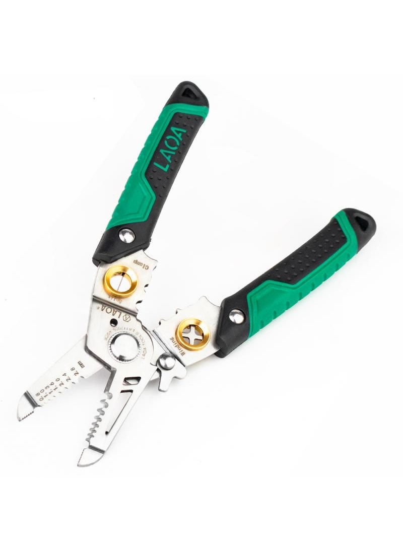 Generic - 7 In 1 Wire Stripping Pliers Multifunction Electrician Cable Cutting Terminal Crimping Splitting Winding Line Hand Tools - Image 1