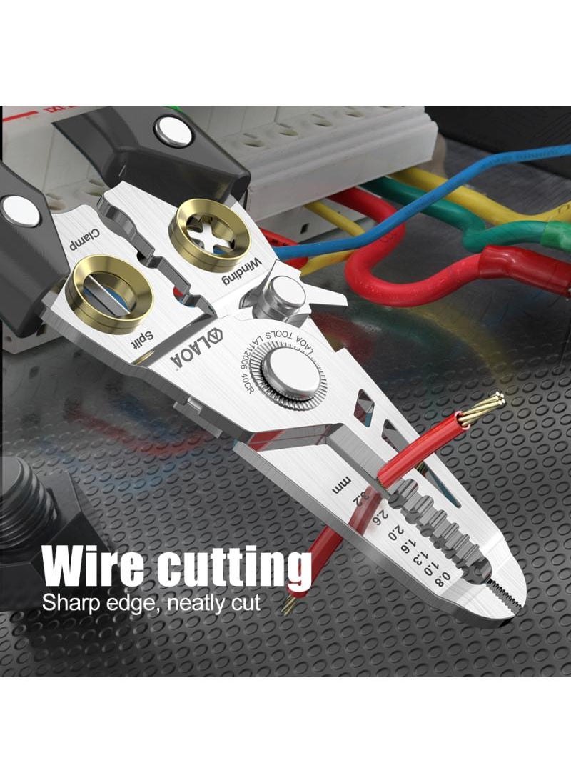 Generic - 7 In 1 Wire Stripping Pliers Multifunction Electrician Cable Cutting Terminal Crimping Splitting Winding Line Hand Tools - Image 1