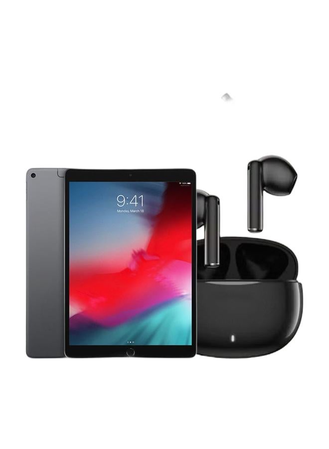 Apple Renewed - iPad Air 2019 (3rd Gen) 10.5inch 256GB Wi-Fi 4G LTE Space Gray With FaceTime & Renewed - True Wireless Stereo Earbuds, Bluetooth 5.3, 13mm Drivers, AI Call Noise Reduction, 20 Hours Playtime, USB-C Charging, Lightweight - Black , with 1-Year Replacement Warranty Bundle - Image 1