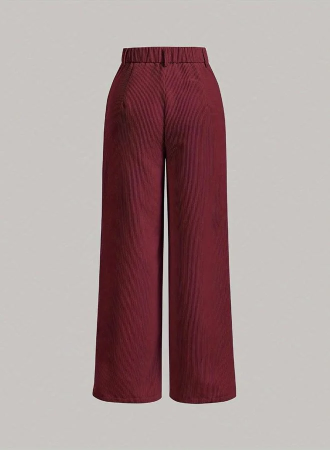 Take Two Men Maroon Corduroy Wide Leg Trousers