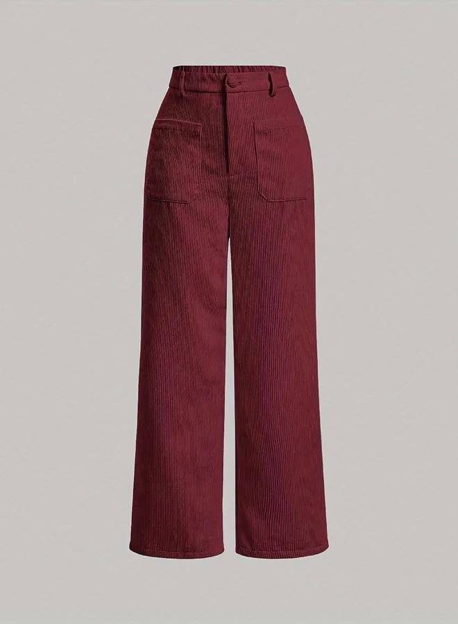 Take Two Men Maroon Corduroy Wide Leg Trousers