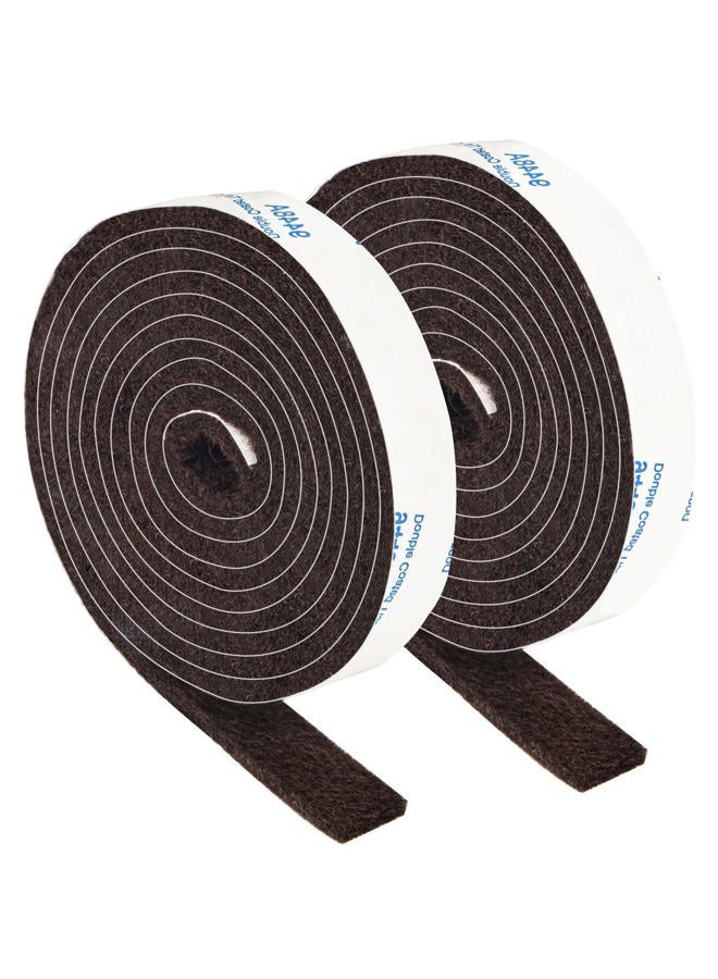 PremiFix Felt Strips with Adhesive Backing, Adhesive Felt Strips, 2 Felt Rolls Pack 1/2x 60 Inches, Brown Felt Tape with Adhesive Backing, Furniture Felt Strips - Image 1