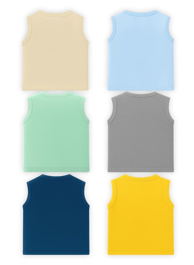 Kidbee Baby Sleeveless Front Open Jabla - Pack of 6 | Soft Cotton V-Neck Shirt with Cute Prints (in, Age, 18 Months, 24 Months, Regular, BS-JSL-Multi-6pc) - Image 2