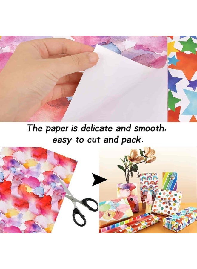 Mitoy 6 Packs Gift Wrap Paper Roll Set Included 6 Pack Gift Wrap Paper with Ribbon Sticker and Tape - Image 5