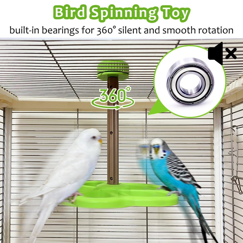 Jevnd Washable Bird Spinning Toy, 360Â° Rotation Parrot Perch with Anti-Slip Texture, Sturdy Hanging Parakeet Toys with 1.8'' Larger Washer Fit Most Birds Cage, Large Bird Cage Toy for Cockatiel Budgie - Image 2