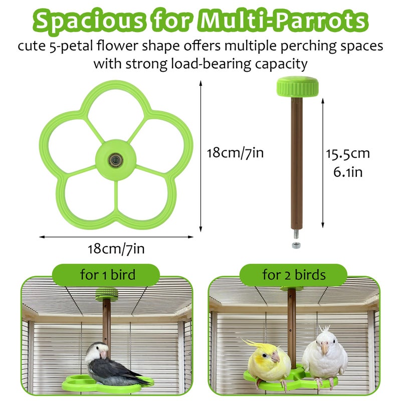 Jevnd Washable Bird Spinning Toy, 360Â° Rotation Parrot Perch with Anti-Slip Texture, Sturdy Hanging Parakeet Toys with 1.8'' Larger Washer Fit Most Birds Cage, Large Bird Cage Toy for Cockatiel Budgie - Image 4