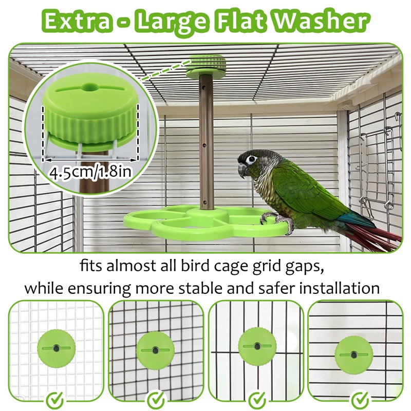 Jevnd Washable Bird Spinning Toy, 360Â° Rotation Parrot Perch with Anti-Slip Texture, Sturdy Hanging Parakeet Toys with 1.8'' Larger Washer Fit Most Birds Cage, Large Bird Cage Toy for Cockatiel Budgie - Image 5