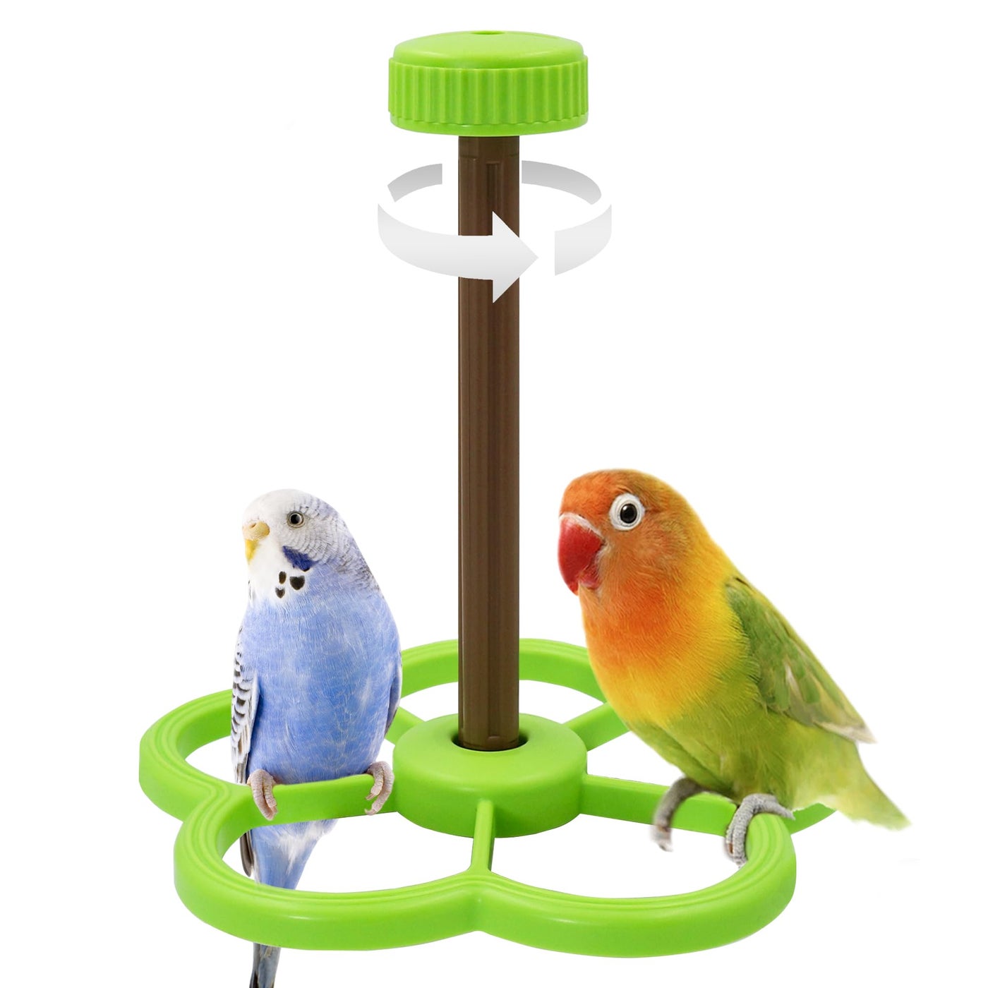 Jevnd Washable Bird Spinning Toy, 360° Rotation Parrot Perch with Anti-Slip Texture, Sturdy Hanging Parakeet Toys with 1.8'' Larger Washer Fit Most Birds Cage, Large Bird Cage Toy for Cockatiel Budgie