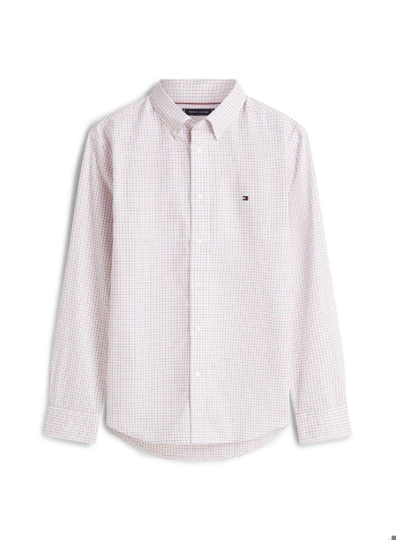 TOMMY HILFIGER TH Flex Regular Fit Tattersall Check Shirt - Image 4