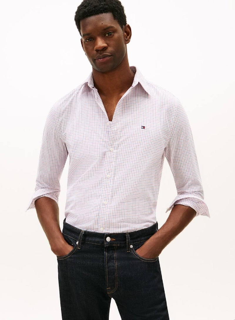 TOMMY HILFIGER TH Flex Regular Fit Tattersall Check Shirt - Image 1