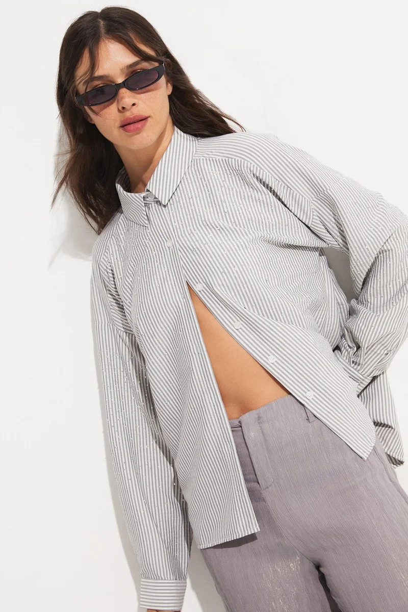 جون Women's Stone Detailed Woven Shirt