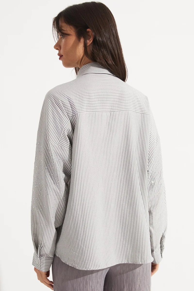جون Women's Stone Detailed Woven Shirt