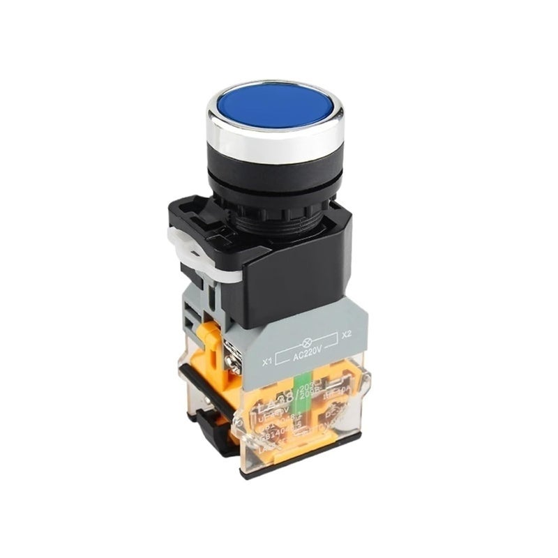 LA38 11D مفتاح ضغط مع مؤشرات LED NO NC لحظي قفل 12V 24V تيار مستمر 220V 380V تيار متردد - Image 1