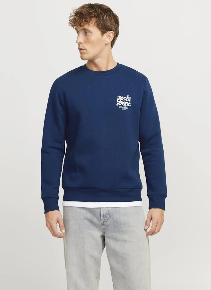 جاك اند جونز Graphic Crew Neck Sweatshirt