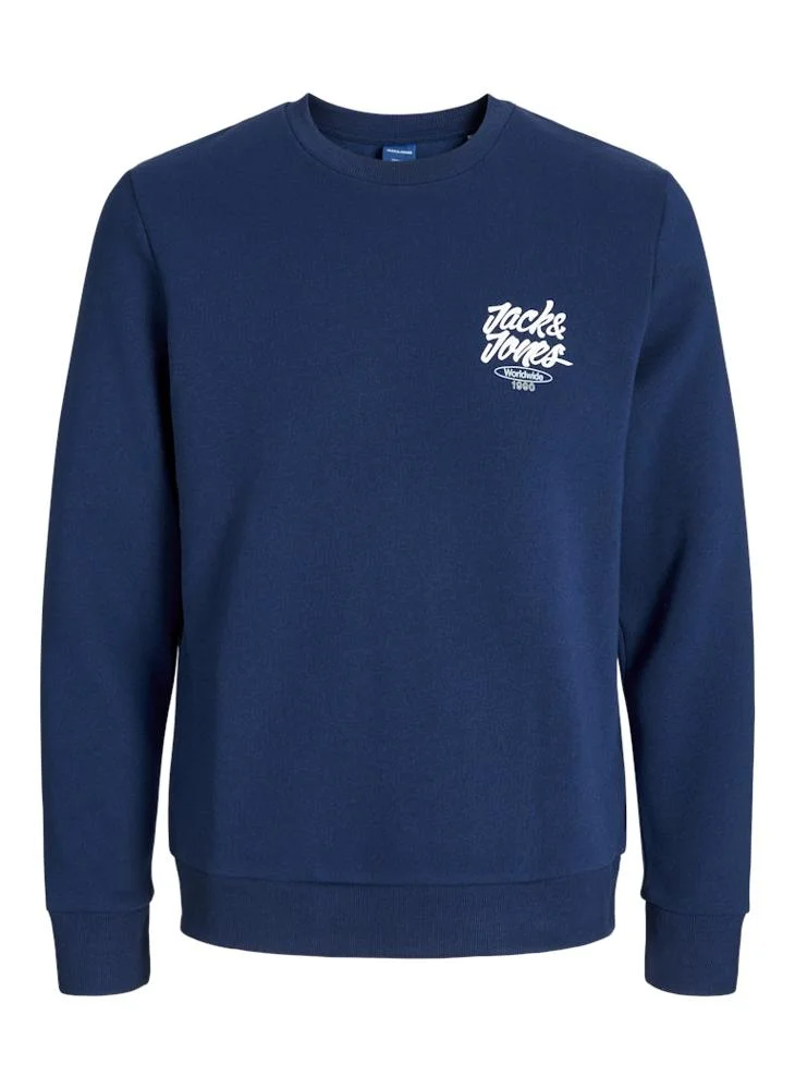 جاك اند جونز Graphic Crew Neck Sweatshirt