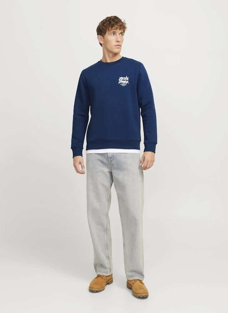 جاك اند جونز Graphic Crew Neck Sweatshirt