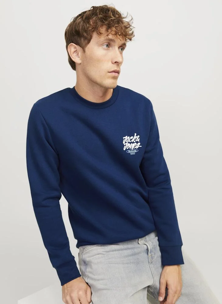 جاك اند جونز Graphic Crew Neck Sweatshirt