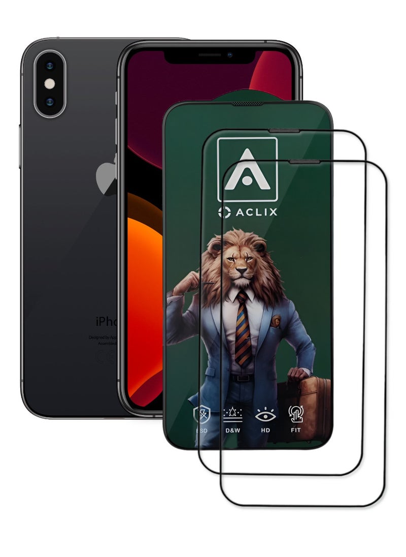 ACLIX 2 Pieces Antistatic ESD Dustproof Premium Quality High Definition Tempered Glass Screen Protector Designed For  iPhone 10 - Image 1
