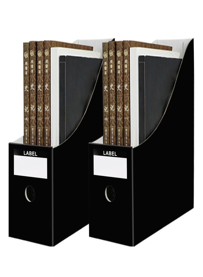 Limitliho Magazine Holde, Magazine File Holder for Home, Office, Desk, 10.6'' H×10.2'' L ×3.5''W Magazine Storage Box (Black, 2) - Image 1