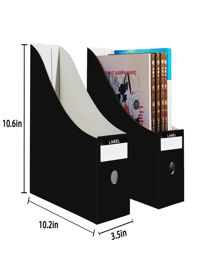 Limitliho Magazine Holde, Magazine File Holder for Home, Office, Desk, 10.6'' H×10.2'' L ×3.5''W Magazine Storage Box (Black, 2) - Image 4