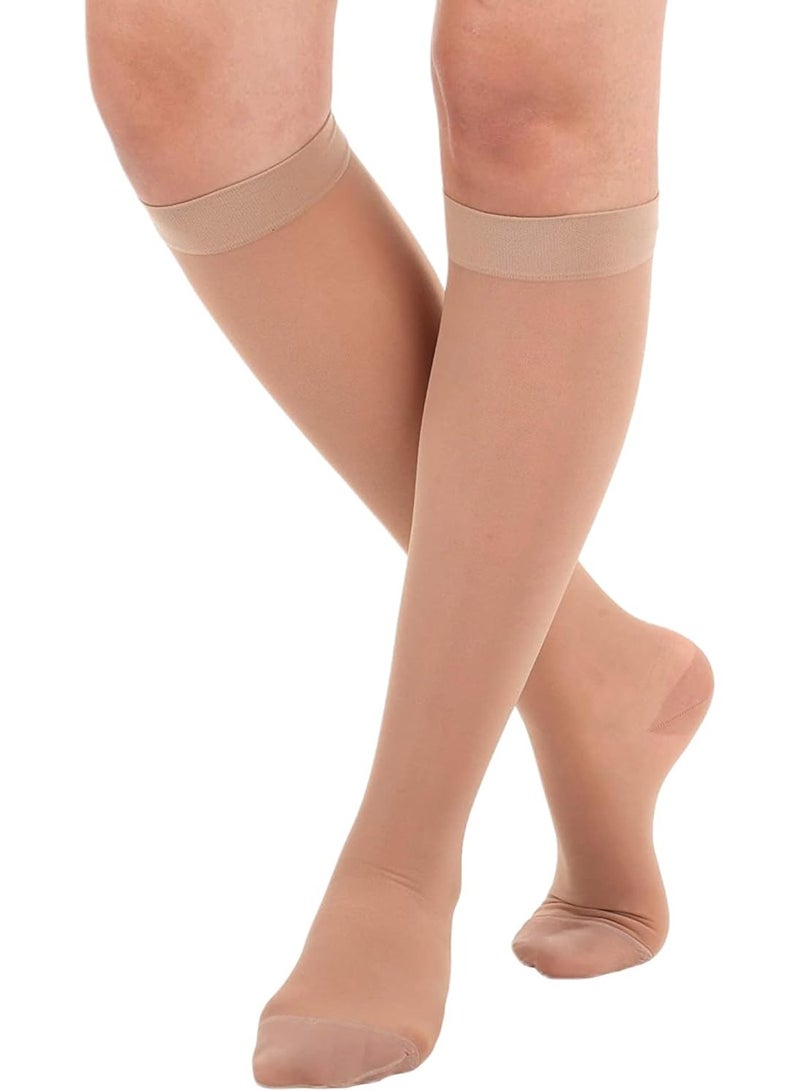 Women's Knee High Socks Beige One Size A great choice for any occasion  - Image 4