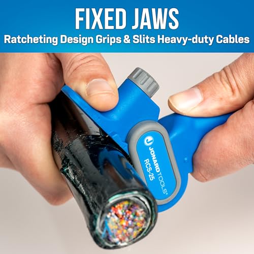 Jonard Tools RCS-25 Ratcheting Cable Slitter-Ratcheting Cable Slitter for Heavy-Duty Cables – Adjustable Cutting Depth, Replaceable Blade, and Precision Markings - Image 3