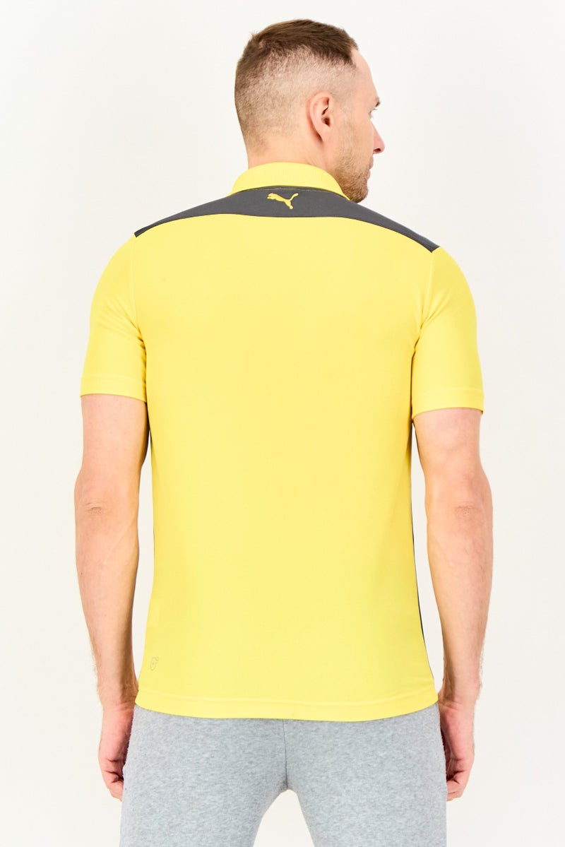PUMA Men Regular Fit Short Sleeve Training Polo Shirt, Yellow - Image 4