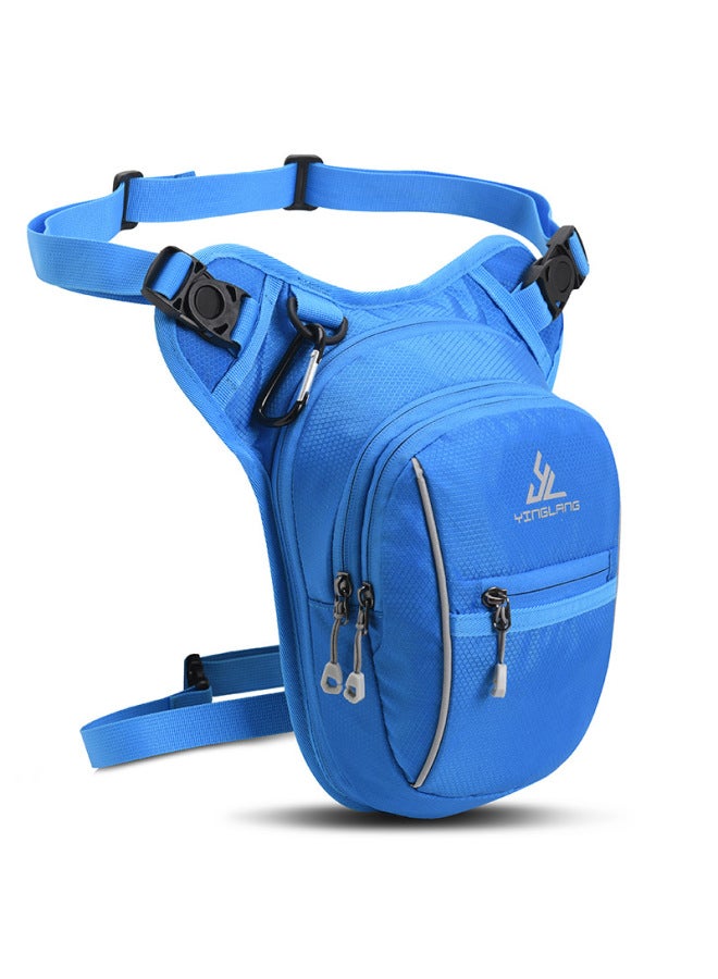 Generic Outdoor Sports Leg Bag Multifunctional Water-repellent Chest Bag Crossbody Bag Motorcycle Riding Mobile Phone Waist Bag Special Donation-Color:Blue - Image 1