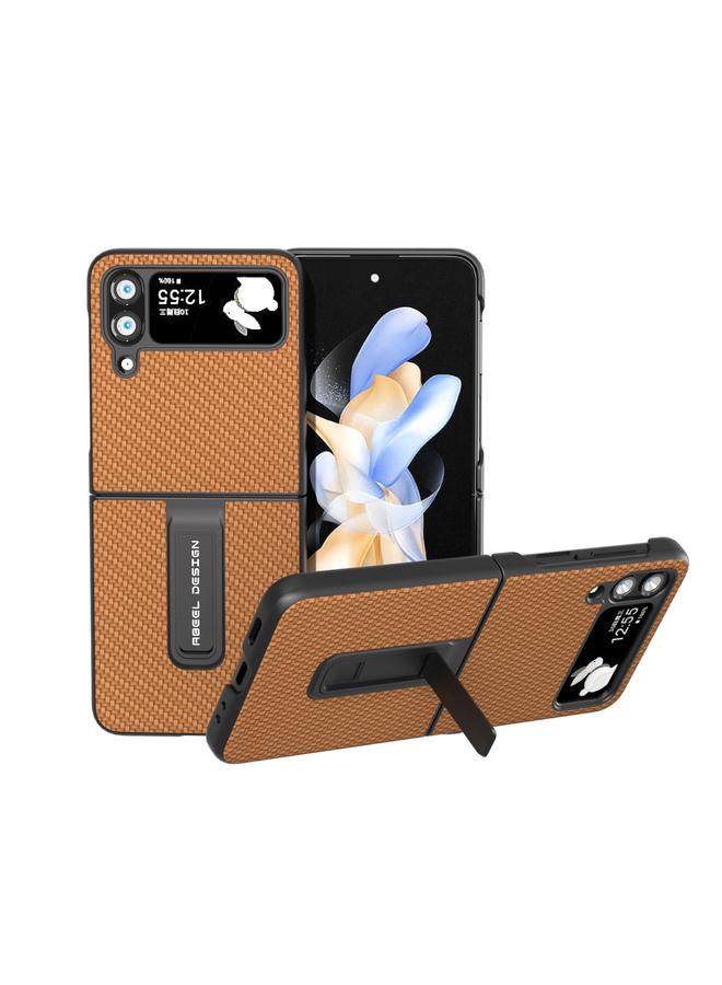 اس-توب جراب لهاتف Samsung Galaxy Z Flip3 5G مصنوع من ألياف الكربون وغطاء حماية مع حامل - Image 1
