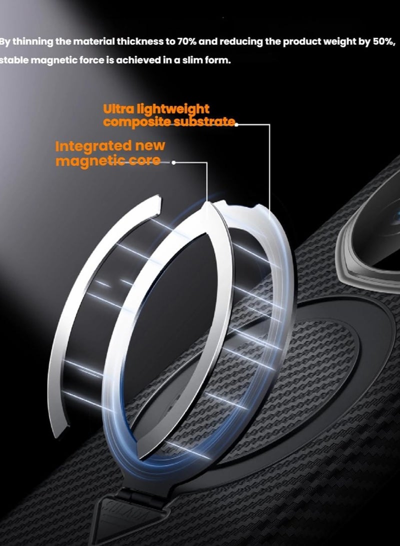 Shell compatible with Honor Magic V5 (2025), built-in 360° rotatable ring stand  magnetic  hinge protection, Kevlar textured protective cover - Image 5